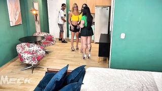 2 breezies enjoy dangerous fuckfest and take turns throating my manhood sans my wifey eyeing anything... (TOTAL VID ON CRIMSON)