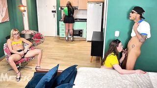 2 breezies enjoy dangerous fuckfest and take turns throating my manhood sans my wifey eyeing anything... (TOTAL VID ON CRIMSON)