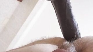 Mutt fake penis and rump teaching, stellar flick of faux-cock instructing with mutt nodes