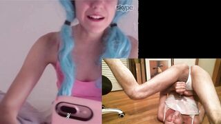 sissy performs on cam and eats his cum