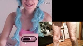 sissy performs on cam and eats his cum