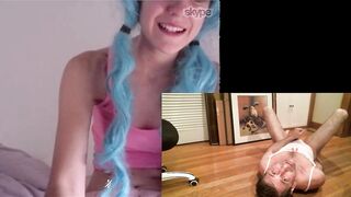sissy performs on cam and eats his cum