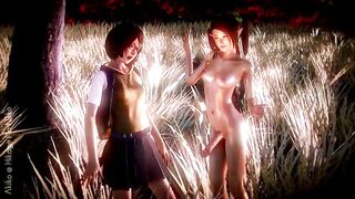 A risky elfic lurk-and-seek in a fall scenery (3 DIMENSIONAL Anime porn)