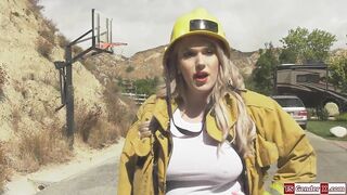 Trans firewoman Aspen Brooks barebacking