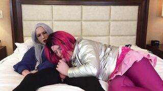 Trans Female Deep-throats Ample Trans Pipe