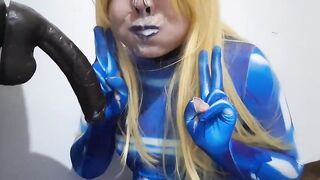 Adorable Trans Samus with SADISM & MASOCHISM Nosehook providing a Grubby Blow-job to BIG BLACK COCK Fuck stick, Deep-throat, Facial cumshot Pound and Tonguing Seed