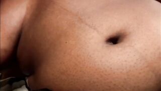 BLACK-TGIRLS Dark-Skinned Trans Nymph Flashes Off Ample Man rod in Apartment