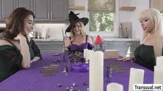 Teenager blond stash under the table and deepthroat two fuck-sticks