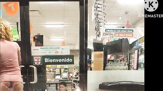 Sissy heads shopping with a fuck stick in her butthole, and her buns in ordinary look