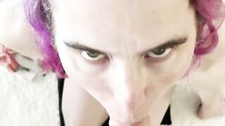 Rosy Haired Trans Dame Sucky-sucky POINT OF VIEW