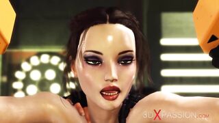 Big-titted futa fuck-a-thon android with a hude spunk-pump penetrates muscle female in the lab