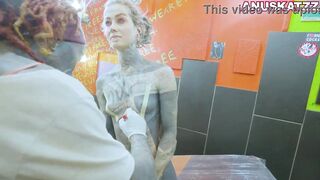Tat model Anuskatzz gets nip piercings while butt sex pound hard-core extraordinary harsh fucky-fucky DOMINATION & SUBMISSION fetish