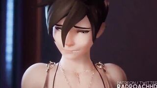 Widowmaker gets vendetta by pounding Tracer and leaving her coated in jizz