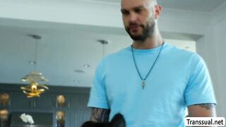 TRANSSEXUAL dark haired assfucked by bro for romping his GIRLFRIEND