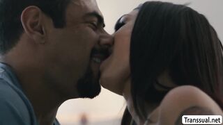 Thin Tgirl gets home weeping and butt-banged by stepfather