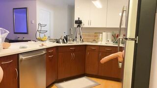 Super-steamy Crossdresser Fake penis Pummeled in Kitchen