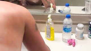 Penetrating Sizzling Trans Damsel in Douche