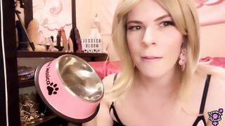 Sissy Mega-slut Jessica Bloom Slapped Fisted And Fed Her Own Spunk by Domme Polieana