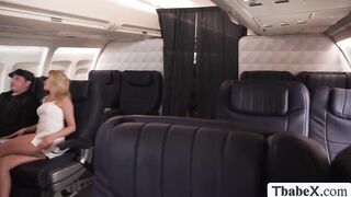 Airplane passenger pummeled by ample fun bags TRANSSEXUAL attendant