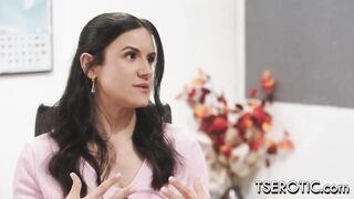 TS Girl Grey Perrier Fucks A Cute Asian Girl