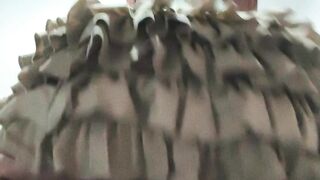 Sissy faggot exposed horny high wear skirt thong for men
