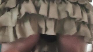 Sissy faggot exposed horny high wear skirt thong for men