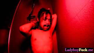 Handcuffed Asian shemale pov deepthroat by big cock perverted white tourist