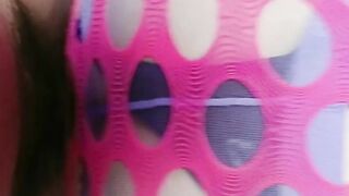 Mona Kim, pretty Korean Shemale Fucked Through Fishnet