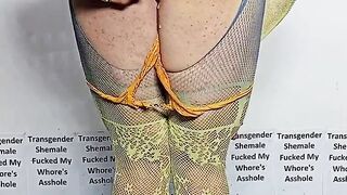 An Arab trans : having my facehole pulverized and my insatiable arse drilled by a fake penis, catapulting it—along with the testicles—totally into my rear.