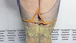 An Arab trans : having my facehole pulverized and my insatiable arse drilled by a fake penis, catapulting it—along with the testicles—totally into my rear.