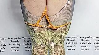 An Arab trans : having my facehole pulverized and my insatiable arse drilled by a fake penis, catapulting it—along with the testicles—totally into my rear.