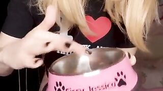 Sissy Fuckslut Ball Busting Jessica Bloom Has 2 Plapping Orgsams Back to Back And Slurps Her Own Jizm!