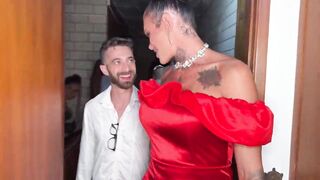 Couples' rendezvous completes in whoredom at Prezzote's Palace, transvestites and fellows with monstrous stiffys in an hook-up