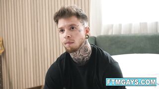 ENORMOUSLY HUMUNGOUS man rod humps inked FTM guy Atlas Alexander FIRM in his dude cunny until he climaxes! Silver Steele is happy to have such a great guy!