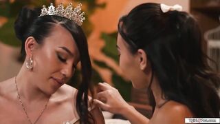 Chinese Kimmy Kimm comforts transgirl Kasey Kei with a blowage