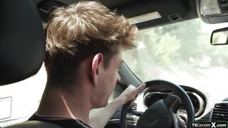 Trans Blake Ultra-cute taken home for gargle n without a condom assfucking