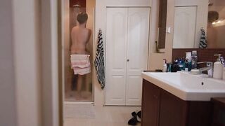 Step sister-in-law caught me in the douche! - I'm going to use your face until I jizz. Ass-smothering.