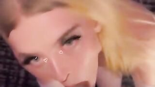 Towheaded Transsexual Gasps On Big black cock