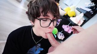 Nice Femboy Likes Deep-throating & Guzzling