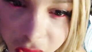 Soddening her face in epic humungous fountains while milking her h*rsecock to porno. Stallion in fever alert.
