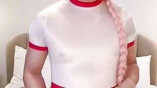 astolfo femboy catapults glass fake penis and jizzes