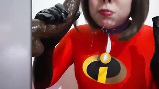 Uber-cute Trans Bouncy Bi-atch Providing a Sucky-sucky to BIG BLACK COCK and Tonguing Jism after Blow dressed in a BONDAGE & DISCIPLINE Nosehook