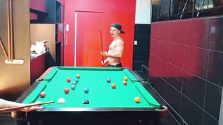 Having fuck-a-thon with this red-hot white fellow's penis and adorable bum after winning at pool.