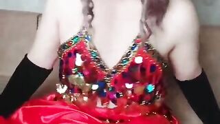 Crimson Clothed Spectacular Adorable Young Femboy With Pretty Globes