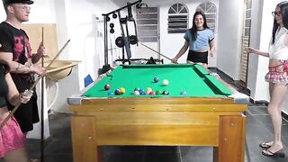 frolicking pool bare