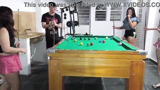 frolicking pool bare