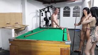 frolicking pool bare