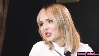 Caterer Lilly Bell fucks hot guest but guest is horny shemale with big cock