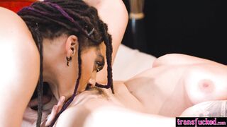 Caterer Lilly Bell fucks hot guest but guest is horny shemale with big cock
