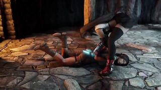 Tifa Lockhart Grabs Lara Croft || THREE DIMENSIONAL Lezzies